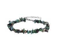 Stein-Armband - Splitterstein-Perlenarmband, unregelmäßige Quarze, Achat-Tigerauge-Armbänder, verstellbares Yoga-Armband für Männer und Frauen, Schmuck, Geschenk, Epidot, Einheitsgröße