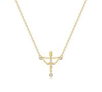 Stein-Intarsien Amor Pfeil Fransen Zirkon Halskette, Minimalistische Alltagsschmuck