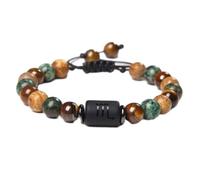 Steinarmband - 12 Sternbilder, Sternzeichen, geflochtenes Armband für Männer und Frauen, natürliches Tigerauge-Stein-Perlenarmband, verstellbares gewebtes Armband, Skorpion, Einheitsgröße