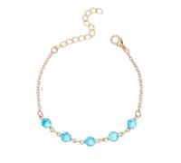 Steinarmband - Buntes, mit Juwelen besetztes Armband, mehrfarbiges Kristallperlen-Kettenarmband, verstellbares, Elegantes Damenarmband für Frauen und Mädchen, Schmuck, Typ.15, Einheitsgröße