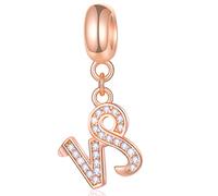 Steinbock Sternzeichen Charms passt Pandora Geburtstag Armband - Rose Gold 925 Sterling Silber Steinbock Halskette Anhänger, 12 Constellation Dangle CZ Perlen, Geschenke für Neujahr/Weihnachten