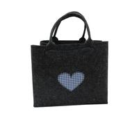 Steinnacher Filztasche Herz dunkelgrau blau 38x20cm mit Henkel