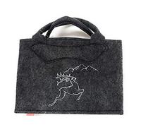 Steinnacher Witzgall Filztasche dunkelgrau Hirsch Berge silber 29 cm x 15 cm