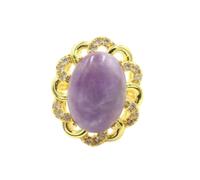 Steinring - Naturstein, gelbe Spitze, Dan-förmiger Blauer Sandkristallring im gleichen Stil für Männer und Frauen, personalisierter handgefertigter Schmuck, Amethyst, Einheitsgröße