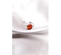 Steinring Roter Achat Naturstein Ring Runde Perlen Verstellbarer Öffnungsring Boho Zierlich Einfach Klassisch Statement Valentinsgrußgeschenk Für Frau Freundin Mutter