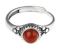 Steinring Roter Achat Natursteinring Frauen Verstellbarer Öffnungsring Vintage Zierlicher Knöchel Boho Ringe St. Patrick's Day Party Geschenk Schmuck Für Frau Freundin Mutter