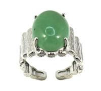 Steinringe - Damen-Kristallringe, Naturstein, offene Ringe, ovale Perlenringe, lila Kristall, Rosenquarz, Herren und Mädchen, Party, personalisierter Schmuck, grüner Aventurin, Einheitsgröße