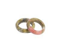 Steinringe - Naturstein-Kreisring, rosa Quarz-Bergkristall-Ringe für die Herstellung von DIY-Anhänger-Halsketten-Schmuck, Mann und Frau, Unakit, Bohrungsgröße 17 mm