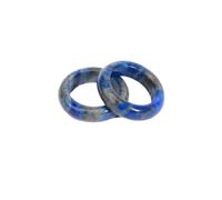 Steinringe - Naturstein-Kreisring, rosa Quarz-Bergkristall-Ringe für die Herstellung von DIY-Anhänger-Halsketten-Schmuck, Mann und Frau, Lapislazuli, Bohrungsgröße 19 mm