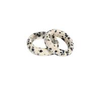 Steinringe - Naturstein-Kreisring, rosa Quarz-Bergkristall-Ringe für die Herstellung von DIY-Anhänger-Halsketten-Schmuck, Mann und Frau, Dalmatiner-Jaspis, Bohrungsgröße 17 mm