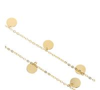 Stella-Jewellery Damen Halskette mit 7 Plättchen 585 Gold Kreis Kette Collier Schmuck