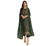 STELLACOUTURE Damen Ready to Wear Embroidered Plus Size Eid Festival Pakistani Salwar Kameez Anzug für Frauen 1012-O, Grün , 38