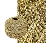 Stenli Häkelgarn Metallic Glitter fein in der Farbe Gold DIY Glitzern Garn 350 m 50 gr