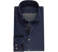 Stenströms Casual Fitted Body Jeanshemd navy, Gemustert