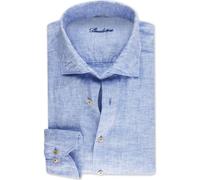 Stenströms Casual Fitted Body Leinenhemd blau, Einfarbig