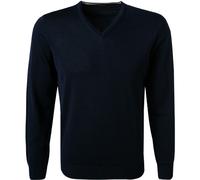 Stenströms Pullover Herren Regular Fit V-Ausschnitt Merinowolle blau, M