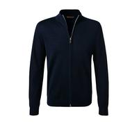 Stenströms Strickjacke Herren Slim Fit Merinowolle blau, XXL