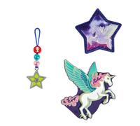 Step by Step Magic MAGS Glow „Pegasus Night Nuala“, 3-teilig, Glow in the Dark-Effekt, Ergänzung für Schulranzen oder Rucksack, blau-rosa-weiß