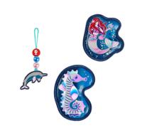 Step by Step Magic MAGS Reflect „Star Seahorse Zoe“, 3-teilig, reflektierendes Motiv, 2 Magnet-Applikationen und 1 Anhänger, Ergänzung für Schulranzen oder Rucksack, blau-rosa