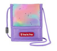 Step by Step Brustbeutel „Butterfly Luna“, lila, mit Sichtfenster, Münzfach mit Reißverschluss, Schlüsselbefestigung, zum Umhängen, für Kinder ab der 1. Klasse