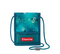 Step by Step Brustbeutel „Dog Basty“ - türkis mit Sichtfenster, Münzfach mit Reißverschluss, Schlüsselbefestigung, zum Umhängen, für Mädchen und Jungen ab der 1. Klasse