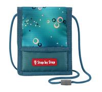 Step by Step Brustbeutel „Dog Basty“ - türkis mit Sichtfenster, Münzfach mit Reißverschluss, Schlüsselbefestigung, zum Umhängen, für Mädchen und Jungen ab der 1. Klasse