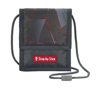 Step by Step Brustbeutel Dragon Drako, schwarz-rot, mit Sichtfenster, Münzfach mit Reißverschluss, Schlüsselbefestigung, zum Umhängen, für die 1. bis 4. Klasse