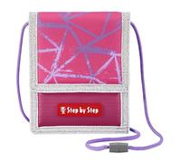 Step by Step Brustbeutel „Star Stella“ lila-rosa mit Sichtfenster, Münzfach mit Reißverschluss, Schlüsselbefestigung, zum Umhängen, für Mädchen ab der 1. Klasse