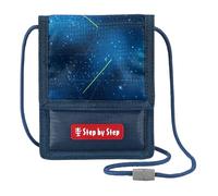 Step by Step Brustbeutel „Starship Galactus“ - blau mit Sichtfenster, Münzfach mit Reißverschluss, Schlüsselbefestigung, zum Umhängen, für Jungen ab der 1. Klasse