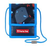 Step by Step Brustbeutel „Tractor Freddy“, blau mit Sichtfenster, Münzfach mit Reißverschluss, Schlüsselbefestigung, zum Umhängen, für Jungen ab der 1. Klasse