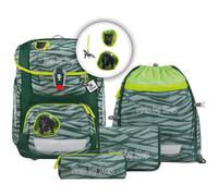 Step by Step Schulranzen-Set Circle „Jungle Cat Chiko“ 5-teilig,grün, Dschungel, kreislauffähiger & nachhaltiger Tornister mit Reflektoren, höhenverstellbar mit Hüftgurt, ab 1. Klasse, 21L