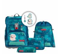 Step by Step Schulranzen-Set Cloud „Dog Basty“ 5-teilig, türkis, Hunde-Design, ergonomischer Tornister mit Reflektoren, höhenverstellbar mit Hüftgurt für Jungen ab der 1. Klasse, 19L