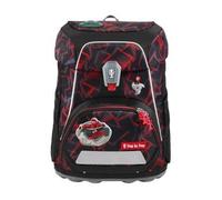 Step by Step Schulranzen-Set FIT „Ninja Yuma“ 5-teilig, rot-schwarz, Ninja-Design, ergonomischer Tornister mit Reflektoren, höhenverstellbar mit Hüftgurt für Jungen ab der 1. Klasse, 19L