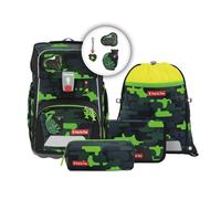Step by Step GIANT 5-teiliges Schulranzen-Set Black Cat Chiko 23 Liter grau grün