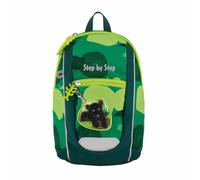 Step by Step Rucksack-Set KIGA Mini „Little Wild Cat Chiko“, grau-grün, ergonomischer Rucksack mit höhenverstellbaren Brustgurt für die Kleinsten, für Kindergarten & Kita, ab 12 M+, für Jungen 6l