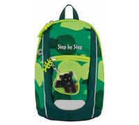 Step by Step Rucksack-Set KIGA MINI „Little Wild Cat Chiko“, grau-grün, ergonomischer Rucksack mit höhenverstellbaren Brustgurt für die Kleinsten, für Kindergarten & Kita, ab 12 M+, für Jungen 6l