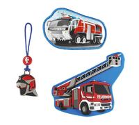 Step by Step Magic Mags „Fire Engine Brandon“, 3-teilig, 2 Magnet-Applikationen und 1 Anhänger, als Ergänzung für den Schulranzen oder Vorschulrucksack, für Jungen