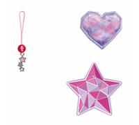 Step by Step Magic Mags „Star Stella“, 3-teilig, 2 Magnet-Applikationen und 1 Anhänger, Stern, Herz, passend zum Schulranzen oder Vorschulrucksack