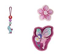 Step by Step Magic MAGS „Fairy Freya“, 3-teilig, 2 Magnet-Applikationen und 1 Anhänger, Ergänzung für Schulranzen oder Vorschulrucksack, rosa-rot