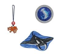Step by Step Magic Mags „Manta Rio“, 3-teilig, 2 Magnet-Applikationen und 1 Anhänger, Unterwasserwelt passend zum Schulranzen oder Vorschulrucksack