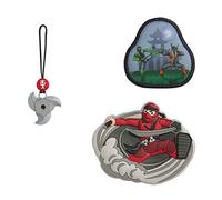 Step by Step Magic MAGS Ninja Yuma, grau-rot, 3-teilig, 2 Magnet-Applikationen und 1 Anhänger, Ergänzung für Schulranzen oder Vorschulrucksack