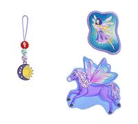 Step by Step Magic MAGS „Pegasus Emily“, 3-teilig, 2 Magnet-Applikationen und 1 Anhänger, Ergänzung für Schulranzen oder Vorschulrucksack, lila