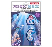 Step by Step Magic MAGS Reflect „Star Seahorse Zoe“, 3-teilig, reflektierendes Motiv, 2 Magnet-Applikationen und 1 Anhänger, Ergänzung für Schulranzen oder Rucksack, blau-rosa