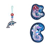 Step by Step Magic MAGS Reflect „Star Seahorse Zoe“, 3-teilig, reflektierendes Motiv, 2 Magnet-Applikationen und 1 Anhänger, Ergänzung für Schulranzen oder Rucksack, blau-rosa