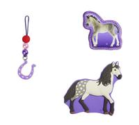 Step by Step Magic MAGS Schleich Horse Club, Andalusier, lila, 3-TLG, 2 Magnet-Applikationen & 1 Anhänger