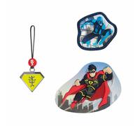 Step by Step Magic MAGS „Superhero Joris“, 3-teilig, 2 Magnet-Applikationen und 1 Anhänger, Ergänzung für Schulranzen oder Vorschulrucksack, blau-gelb-grau-rot-schwarz