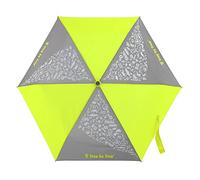 Step by Step Regenschirm Neon Yellow, Neongelb, Doppler für Kinder, mit Neon Fabric und reflektierendem Print, inkl. Tasche und Handschlaufe, für die 1. bis 4. Klasse