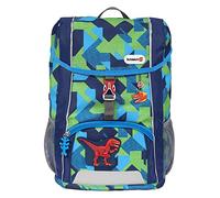 Step by Step Rucksack-Set Kid Schleich® „Velociraptor“, blau-grün, mit Sitzkissen, ergonomischer Rucksack mit höhenverstellbarem Brustgurt, für Kindergarten, Vorschule und Freizeit, 13 l