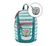 Step by Step Rucksack-Set KIGA MINI „Dog Lucky“, türkis, ergonomischer Rucksack mit höhenverstellbaren Brustgurt, für Kindergarten, Kinderkrippe & Kita, ab 12 M+, für Kleinkinder, 6l