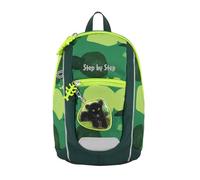 Step by Step Rucksack-Set KIGA MINI „Little Wild Cat Chiko“, grau-grün, ergonomischer Rucksack mit höhenverstellbaren Brustgurt für die Kleinsten, für Kindergarten & Kita, ab 12 M+, für Jungen 6l